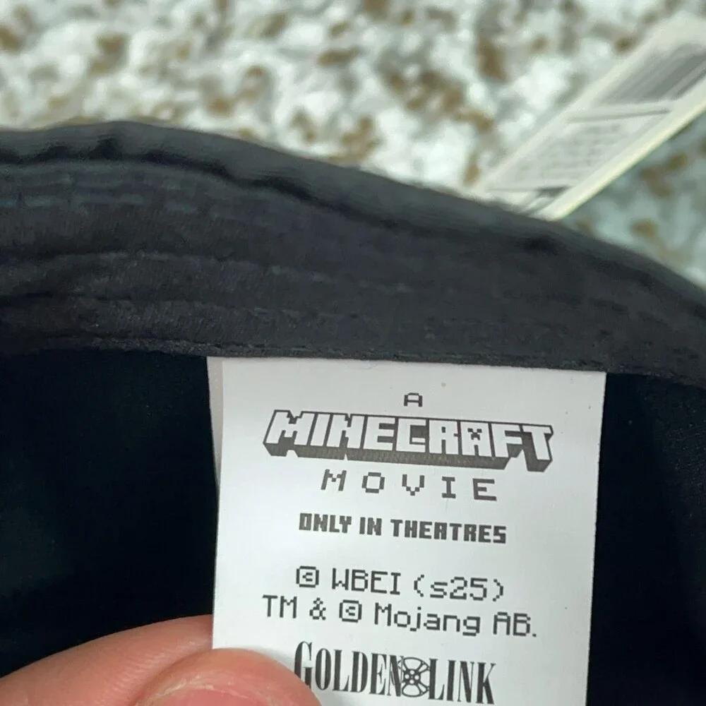 Minecraft Movie Hat Cap Snap Back Black Embroidered Video Game Men Entertainment